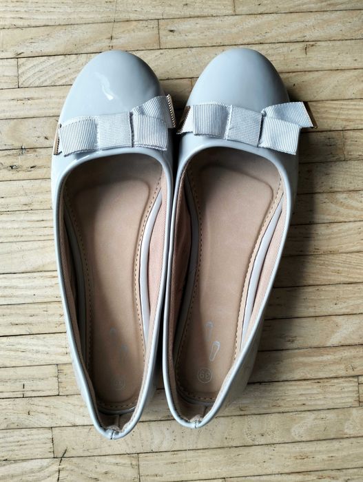 Baleriny lakierki szare r. 39