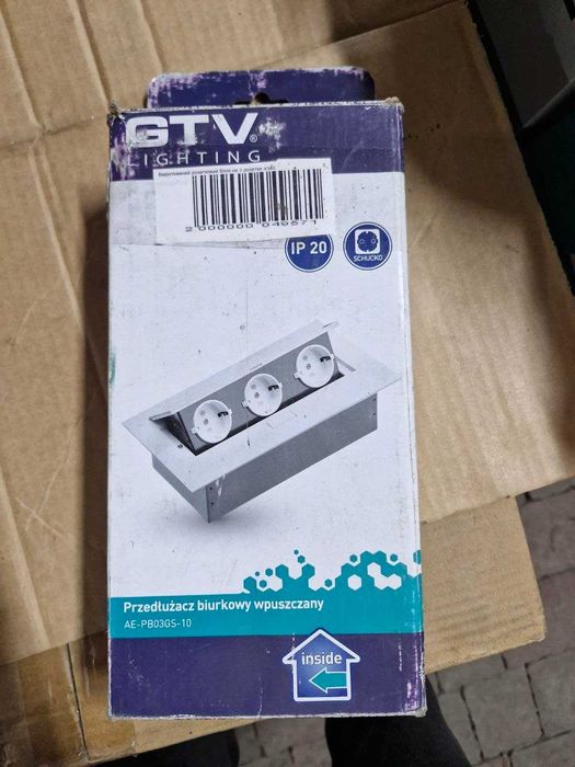 Вбудована розетка в стільницю GTV (3 гнізда), біла