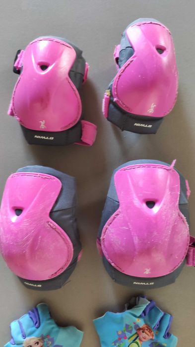 Ochraniacze dziecięce Oxelo 5-10 lat i rękawiczki rowerowe