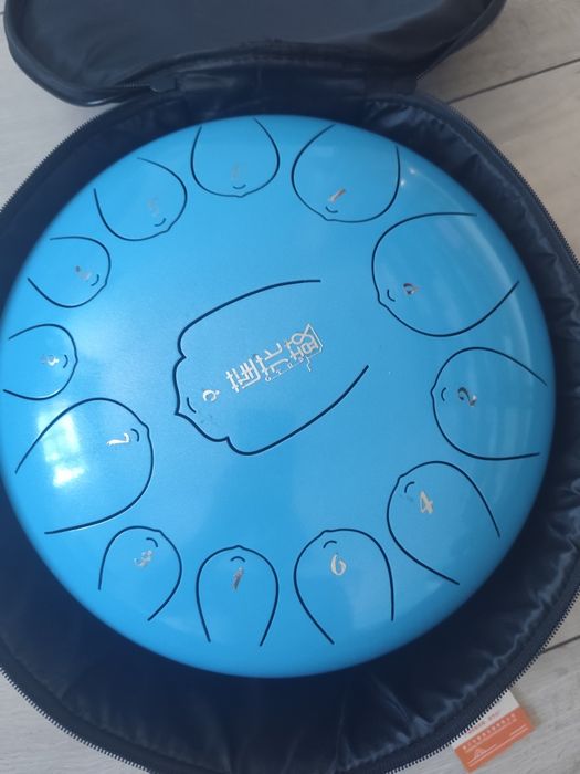 Niebieski TONGUE DRUM TANK HANDPAN bęben deszczowy