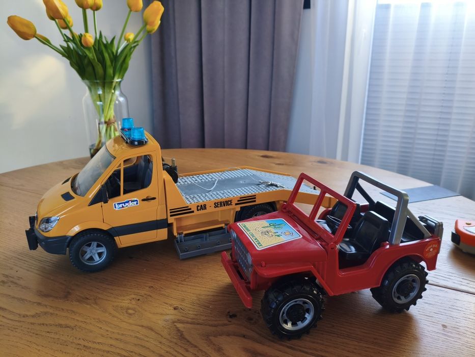 Bruder MB Sprinter Pomoc drogowa + Jeep  Duża laweta