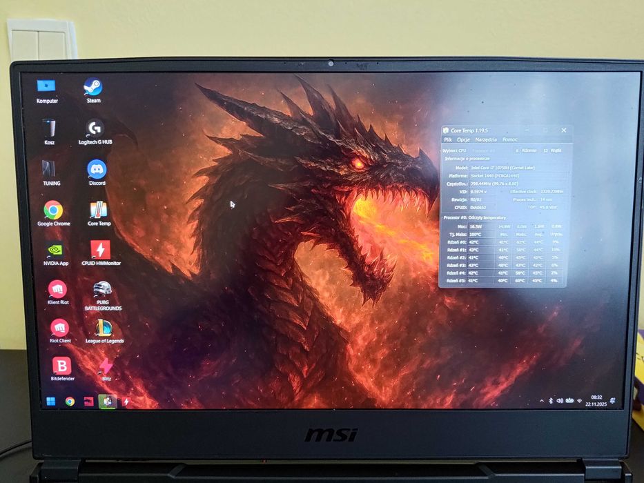 MSI GL65 Leopard 10SFR /I7-1075H/RTX 2070 8gb/ 16gb ram