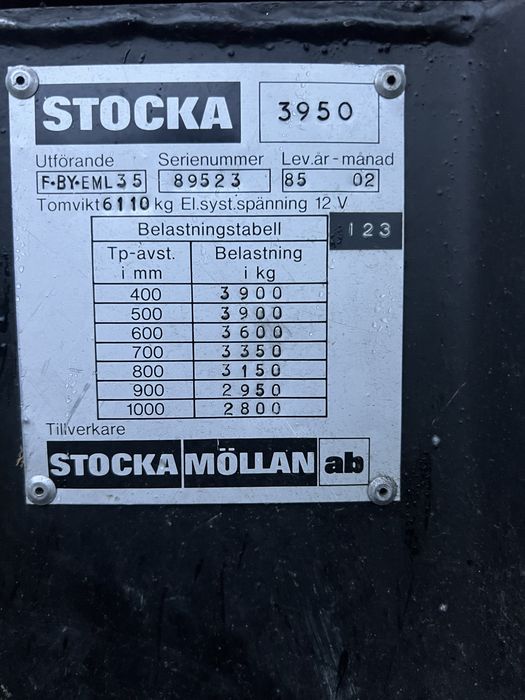 Wózek widlowy Stocka 3950