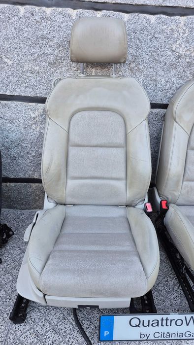Bancos Audi A3 Cabriolet 8P facelift pele creme completos 2008 a 2013