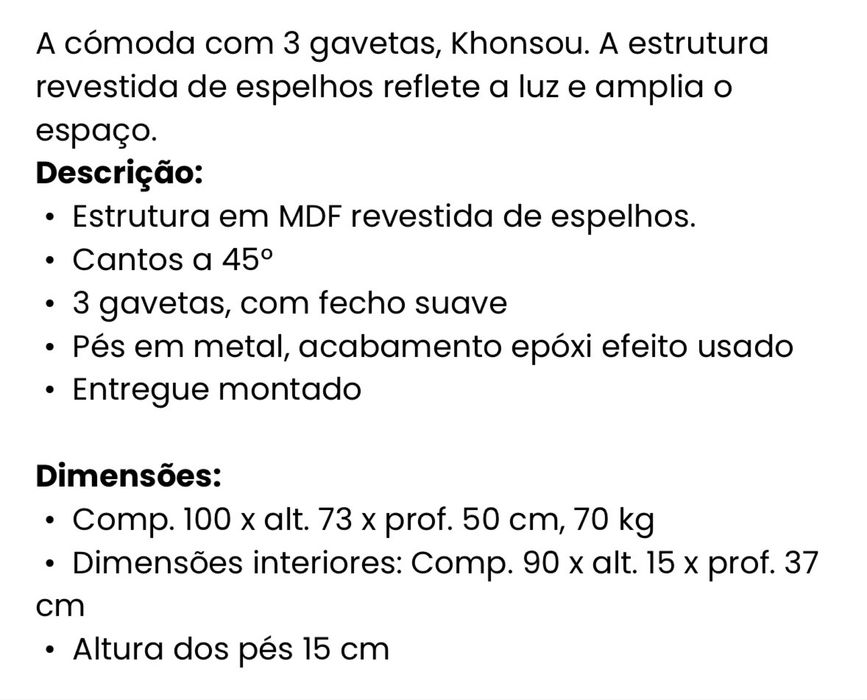 Cómoda espelhada Khonsou - Recuperada