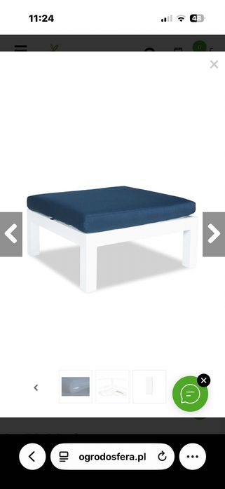 Meble ogrodowe aluminium pufa, podnóżek, stolik