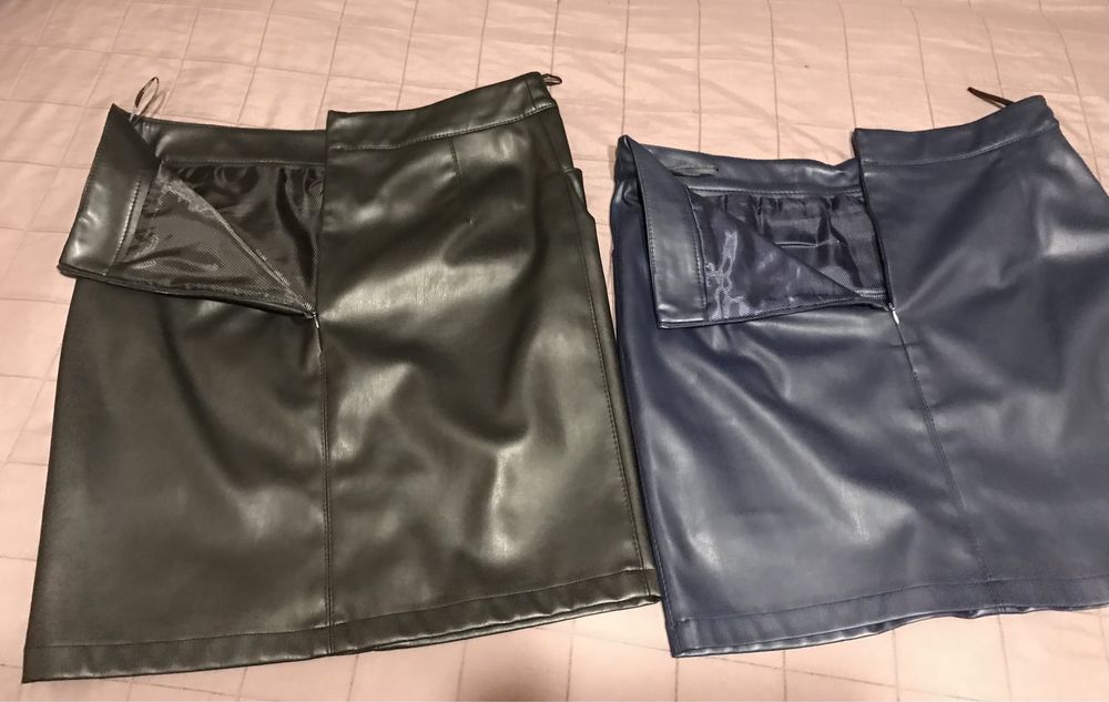 Юбки экокожа.Черная и синяя.