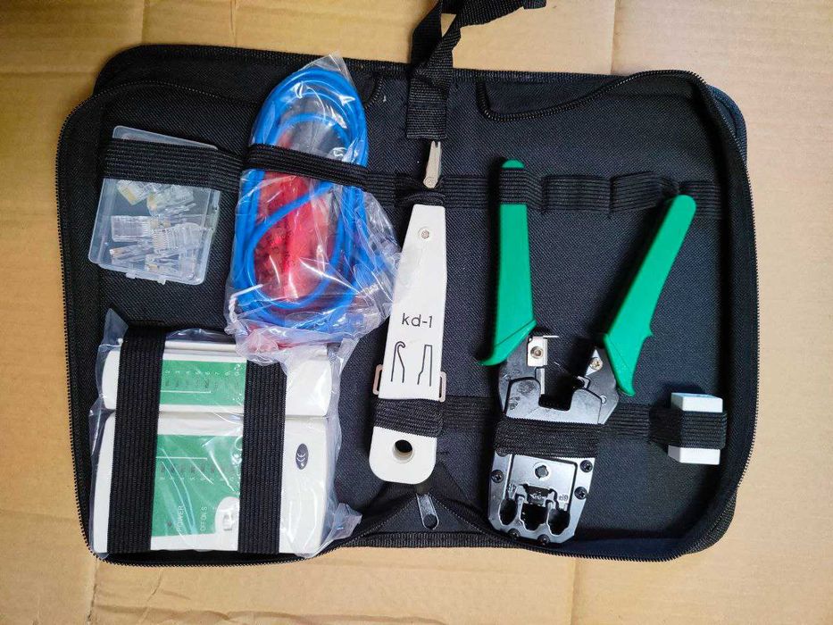 Набор сетевика для мастеров Обжимка, RJ45 соединители, патчкорды