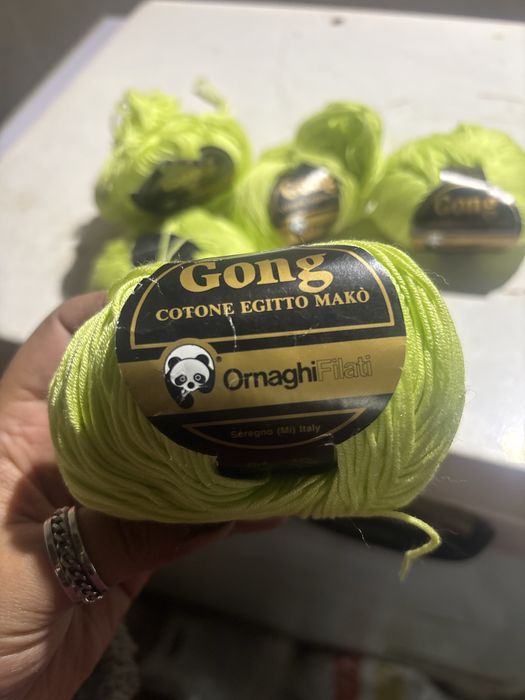 Novelos verde-alface brilhante algodão mercerizado 50 gramas “Ornaghi