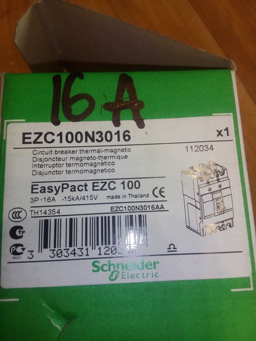 Автоматичний вимикач 3p 16A EZC100 Schneider Electric ezc100n3016