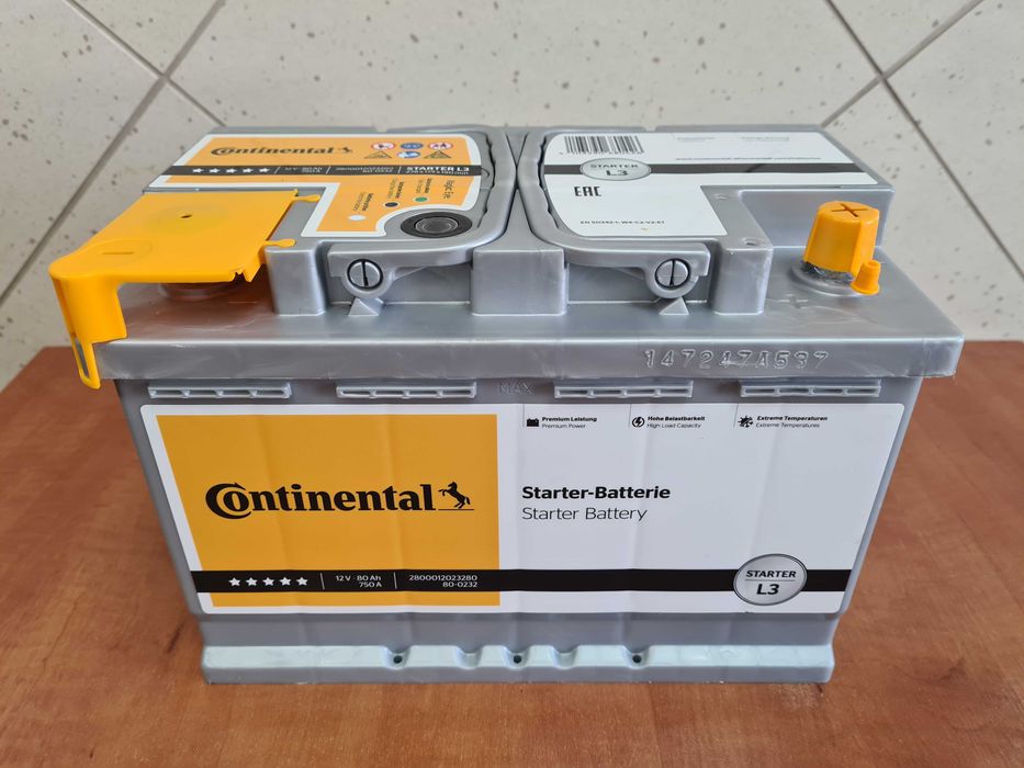 Kraśnik - Akumulator Continental 12V 80Ah / 750A - Klasa Premium L2