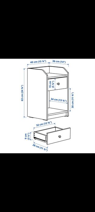 Mesa cabeceira de cama Ikeia como novo