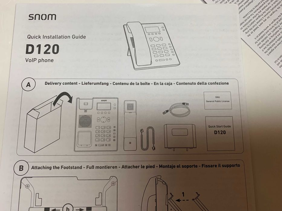 Snom D120 IP Telefon IP 2 identyfikatory SIP PoE