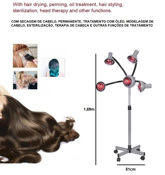 Luz de Secagem de Cabelo e Tratamento Infravermelho NOVA