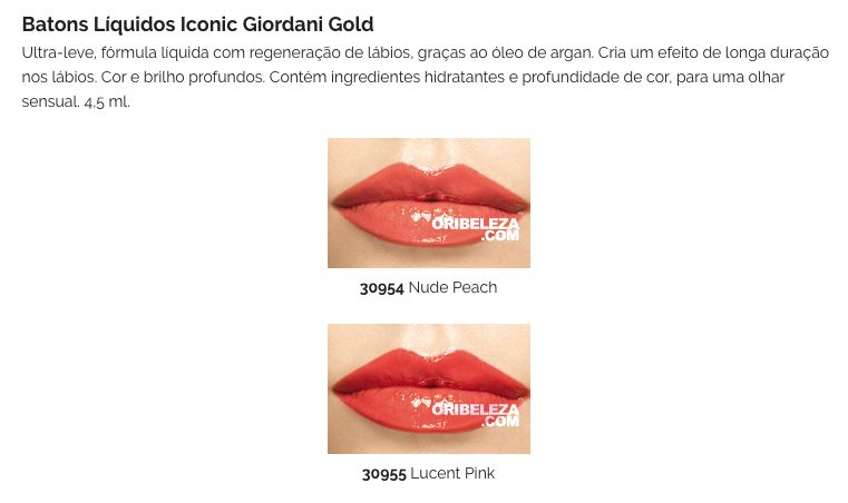 Batom Giordani Gold