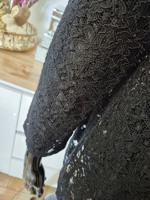 Marynarka damska czarna premium koronkowa Gemre 50 XXXXXL plus size ov