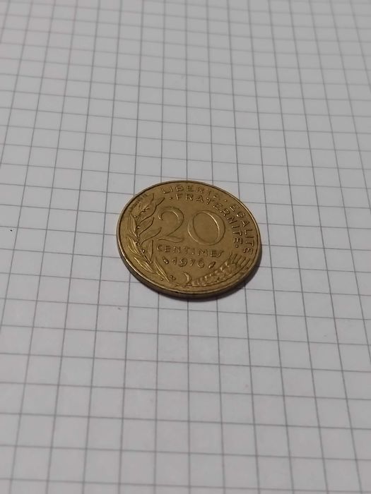Moeda 20 centimes 1976  França