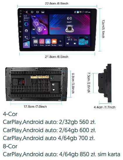 Nowe Radio/Nawigacja ANDROID Volksvagen Golf Plus (2+32/4+64gb)