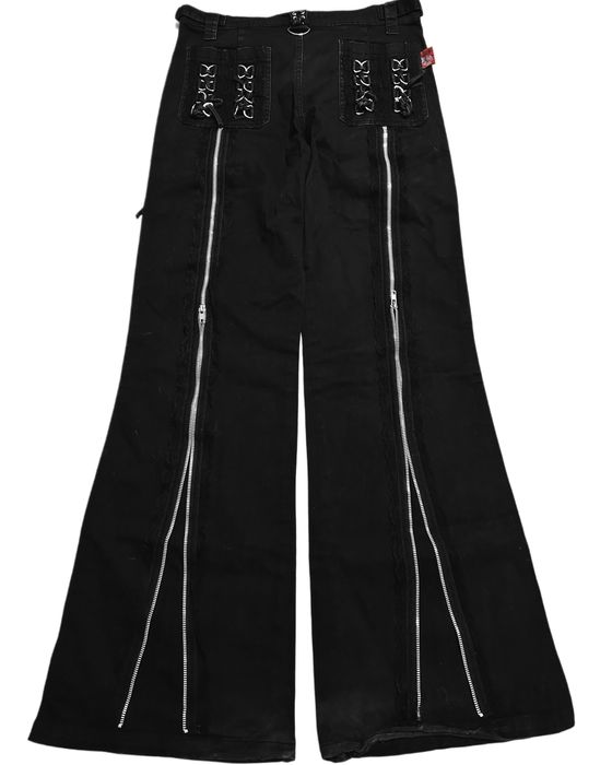 Czarne szerokie spodnie dzwony living dead souls