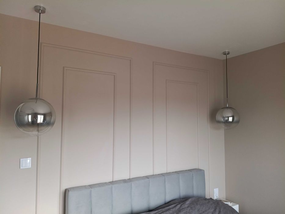Lampa 2 szt srebro pół transparentne z efektem lustra
