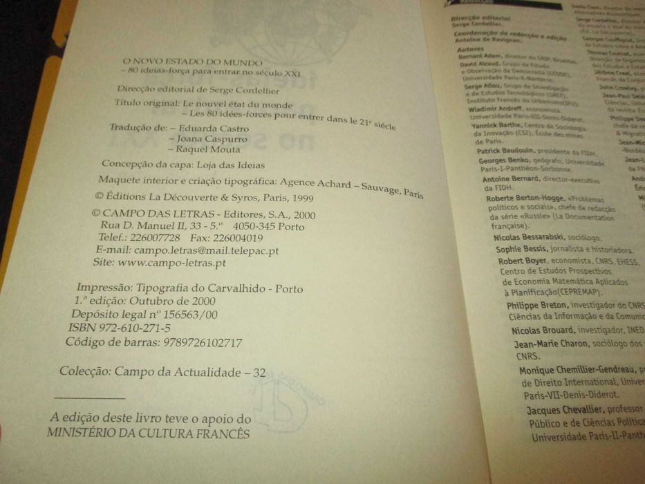 Livro O Novo Estado do Mundo Serge Cordellier