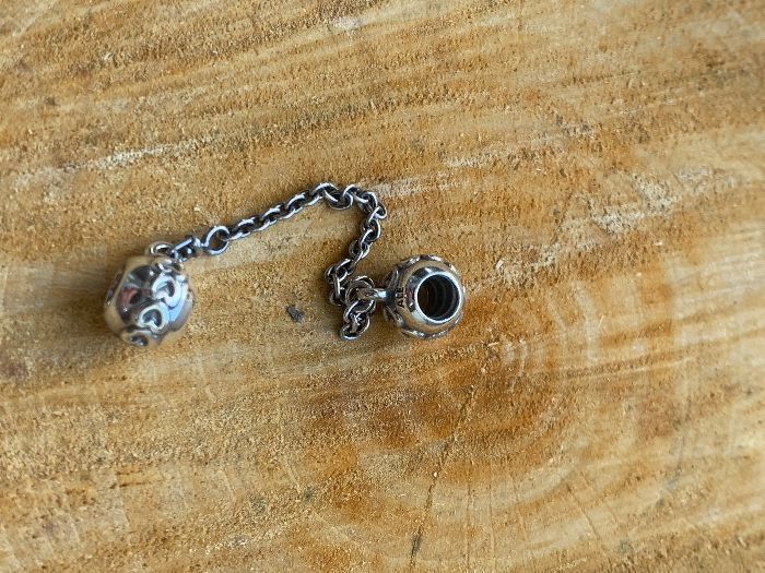 Pandora: nowy oryginalny łańcuszek zabezpieczający dł 6 cm- oksyda