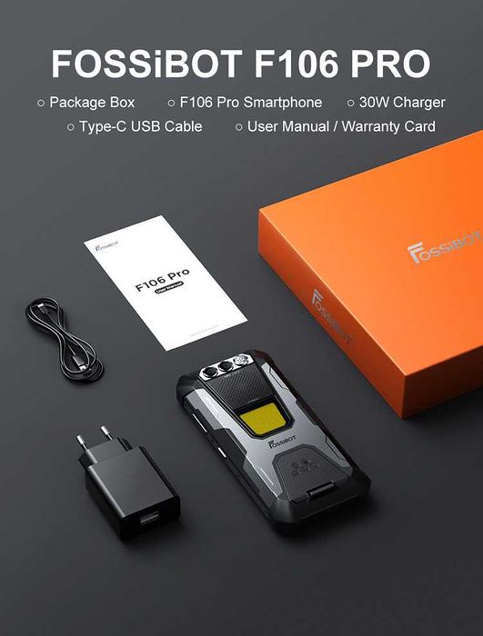 FOSSIBOT F106 Pro, 15/256Gb, 48/20NV/16Mp, 12000мАч, колонка+фонарь