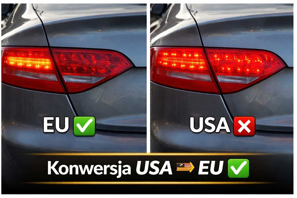 Konwersja USA EU – lampy, licznik, Polskie menu, mapy
