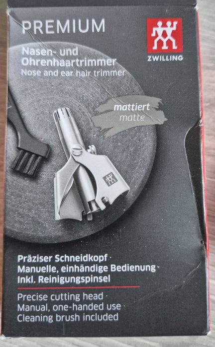 Zwilling Trymer do włosów w nosie i uszach premium srebrny 50mm