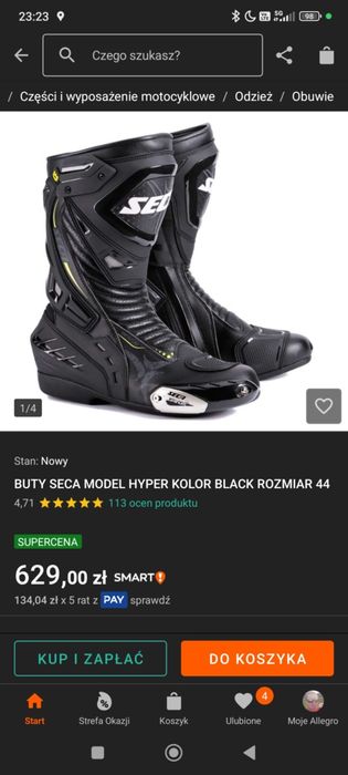 Buty motocyklowe seca hyper 43