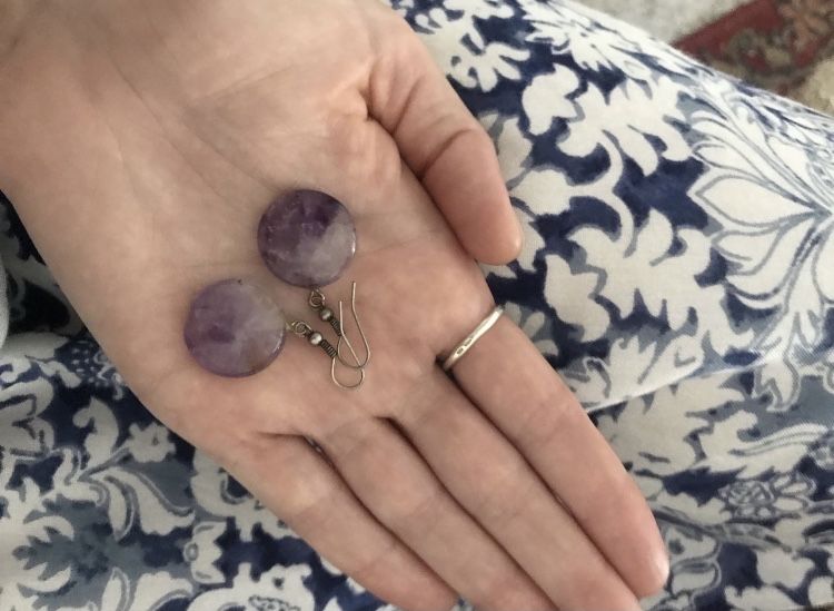 Серьги из натурального аметиста