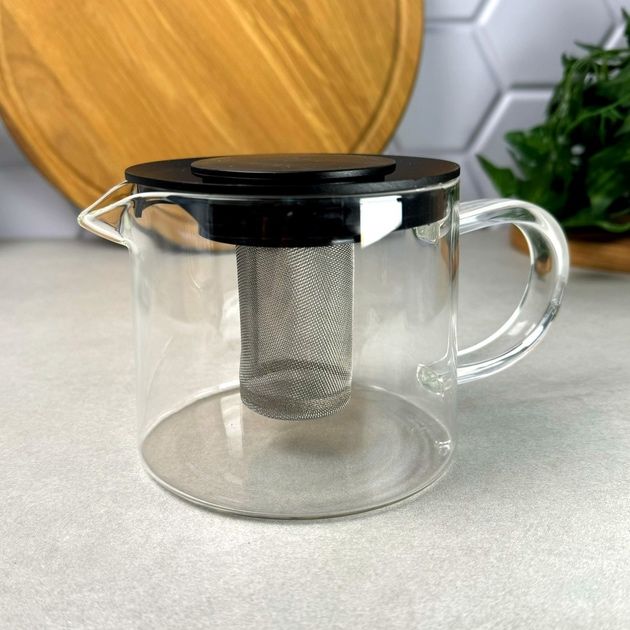 Скляний чайник Kamille з металевим фільтром 600 мл Kamille