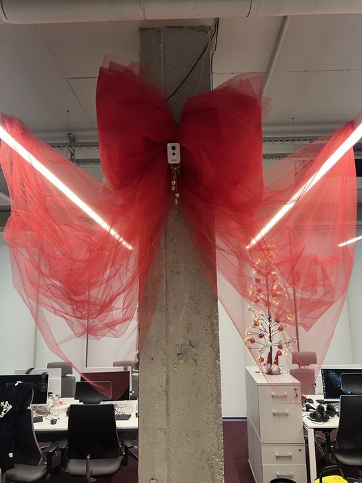 Бант з фатину, бант на ялинку, бант на двері, бант декор, бант з тюлі