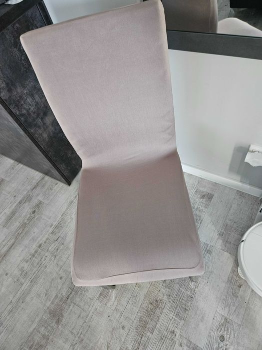 Pokrowce na krzesła elastyczne 4 sztuki beżowe cappuccino komplet