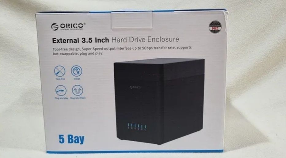 Gabinete para disco rígido ORICO, um espaçoso modelo de 5 baias (DS500C3)