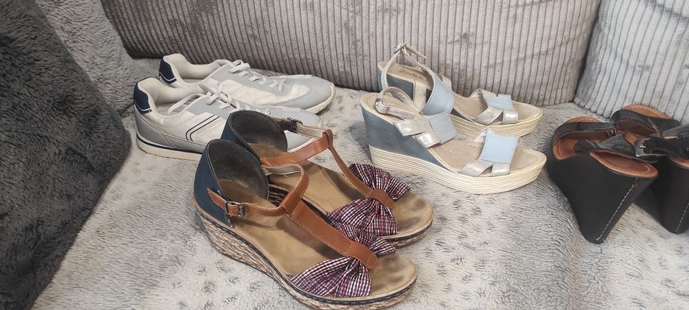Paczka butów 8 par sandały buty koturny adidasy 40 Lasocki inne