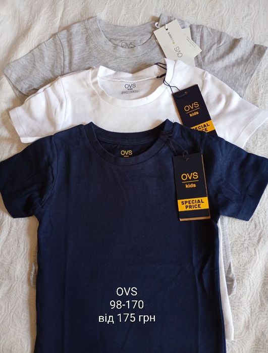 Футболки базові  OVS 104;110;116;122;128;134;140;146;152;158;164;17