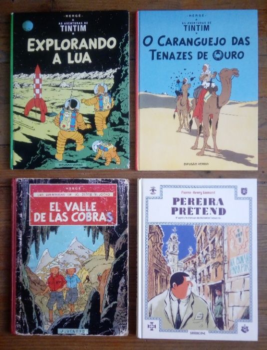 BD: Tintin; livros Hergé, Fred, Edgar P. Jacobs etc