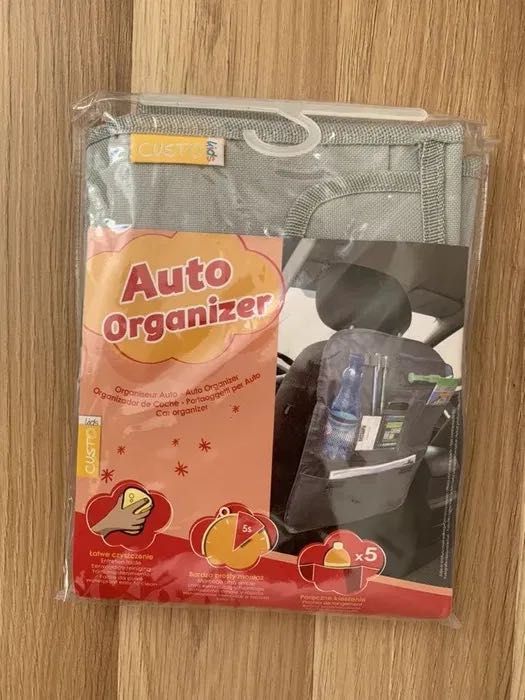Nowy organizer samochodowy na fotel szary