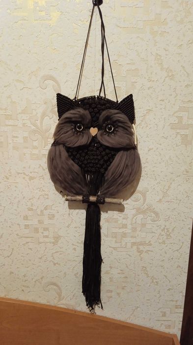 Сова в техніці макраме