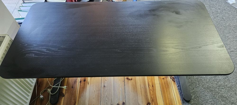 Biurko prostokątne czarne 160x80 cm