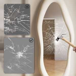 Duże lustro asymetryczne 160cm welurowe