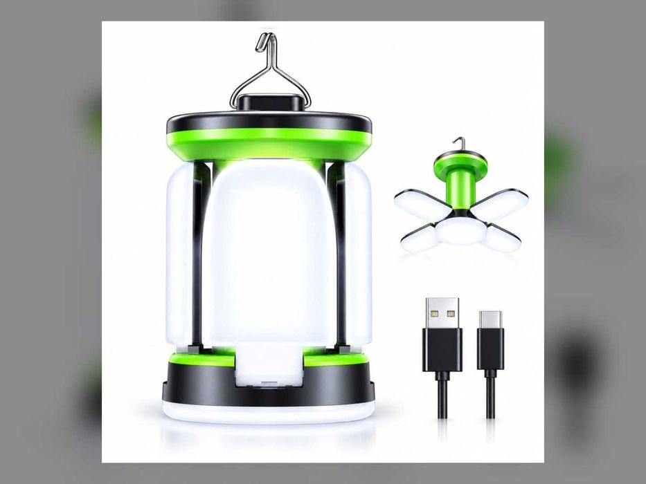 Nowa Lampa Kempingowa LED Latarnia Akumulatorowa 60 LED 7 Trybów USB-C 3600 mAh Składana