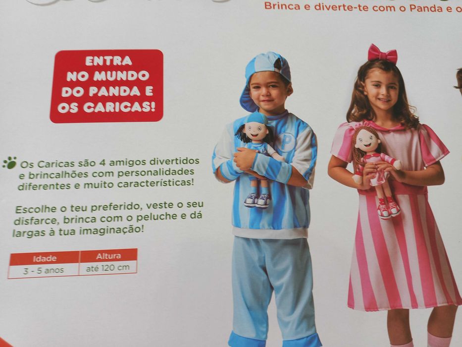 Disfarce mais peluche - Panda e os Caricas