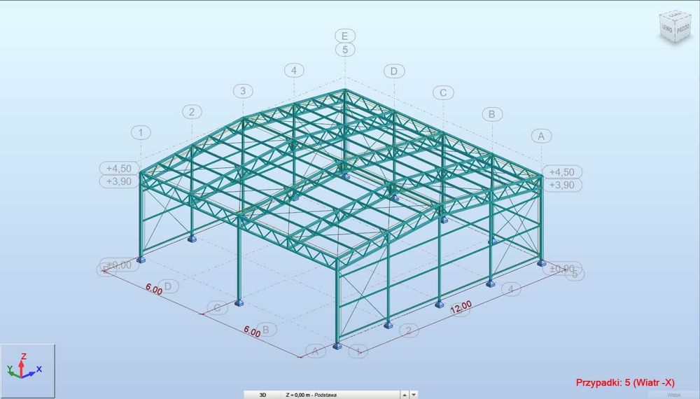Konstrukcja stalowa -12x6 wiata dwuspadowa - producent