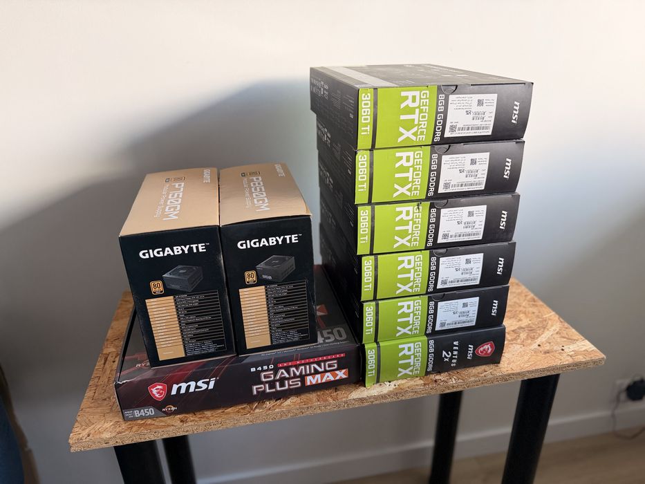 Koparka kryptowalut 6x RTX 3060 Ti 8GB - HiveOs, idealny stan