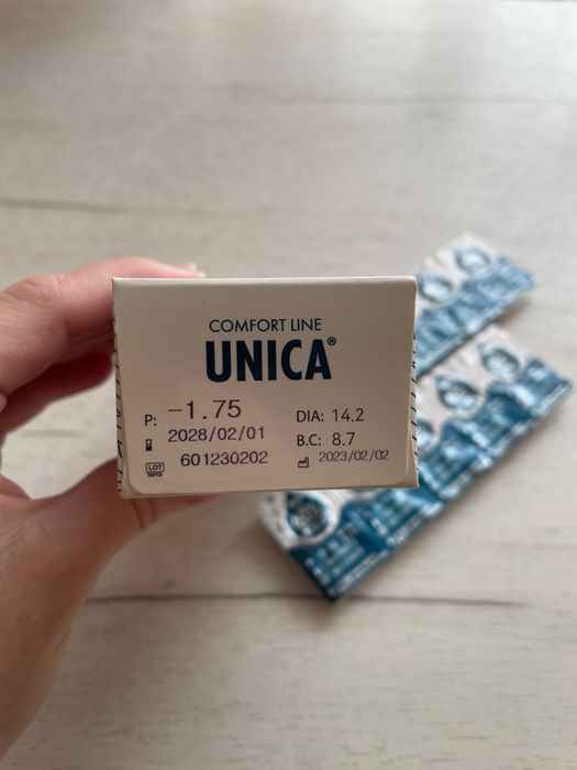 Лінзи контактні одноденні unica comfort line, -1,75 -0,5 діоптрія