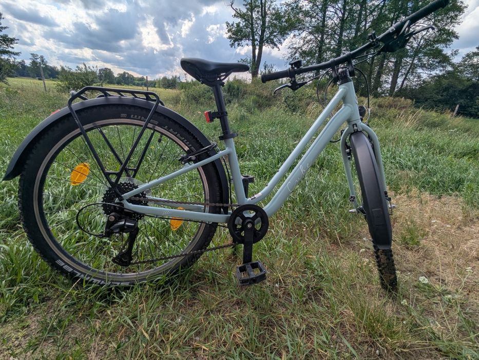 Rower 24 Cube Ella (lekki jak woom) damka miętowy dynamo, błotniki