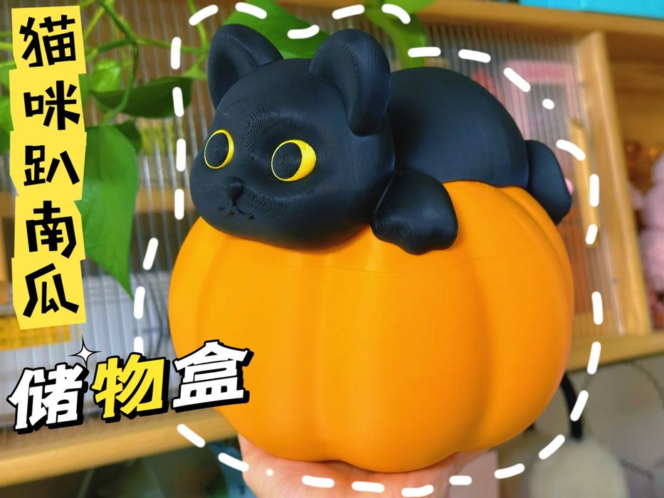 Caixa de Arrumação Gato em Abóbora (Candy Box)