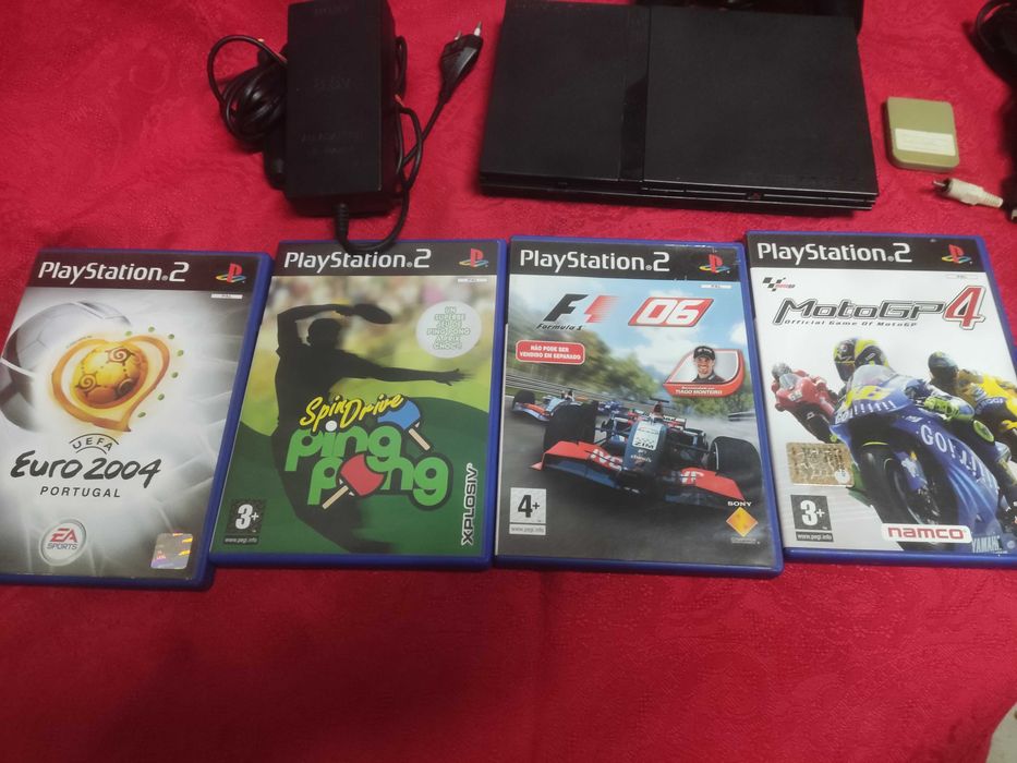 Playstation 2 Slim ( completa)- 1 comando original - cartão - 4 jogos